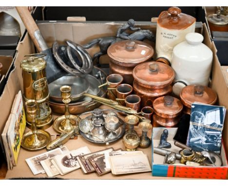 Various vintage collectables including silver baby's rattle featuring 'Mother Goose', Chester 1923, a vintage fireman's axe, 