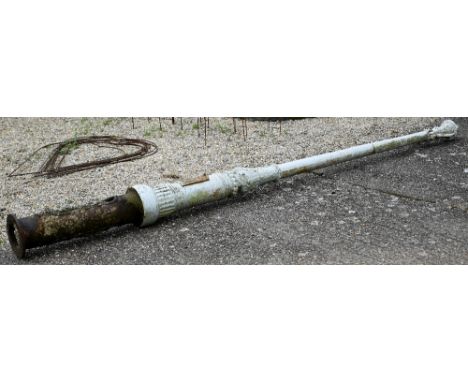 Hardy &amp; Padmore, Worcester, a Victorian cast iron lamp post, with folding arms, approx. 390 cm h including under-ground e