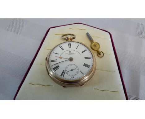 John Forrest London Chronometer maker to the admiralty gold plated pocket watch with key ( Runs but doesn't keep time)