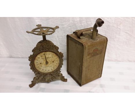 Esso blue paraffin tank & household scales 