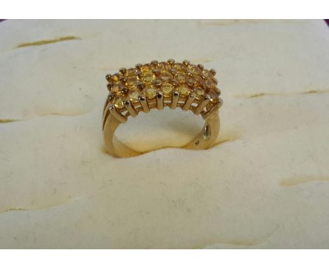 9ct Gold chain with citrine stone set ring