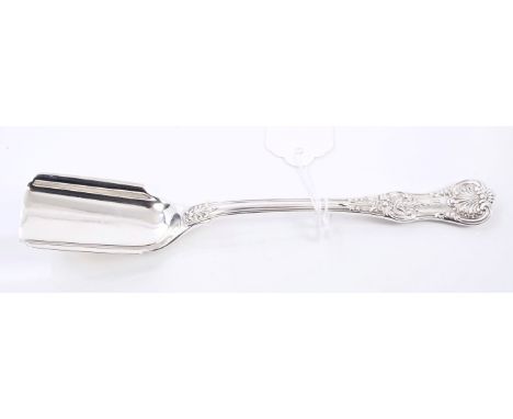 Late 19th century American silver Queens pattern stilton scoop with engraved initials, underside stamped - Tiffany & Co. Ster