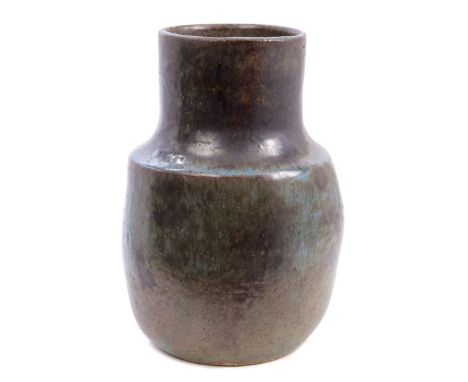 Theodora Winsten (1910 - 1997), art pottery vase with blue and green glaze, signed, 23cm high