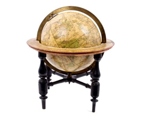 Rare early 19th century celestial table globe signed 'Wrench's six inch Globe constructed from the latest Authoritie London' 