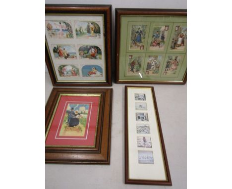 After Lowry print (6 mini mounted in frame)and 3 Victorian style prints