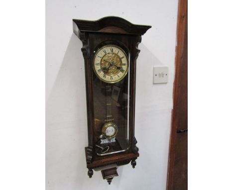 Mahogany framed wall clock with key H75cm approx&nbsp;