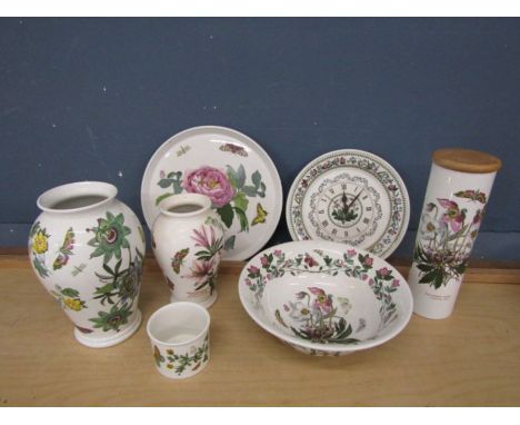 Portmeirion china to include vases, bowl and clock etc&nbsp;