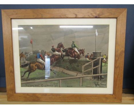 After John Beer 'The open ditch' Grand National 1903 print 58x46cm