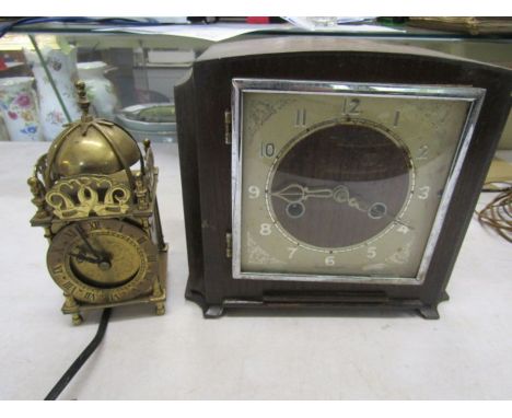 Smiths mantle clock and a brass Smiths electric clock