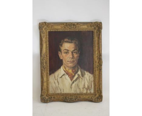 JAMES WILLIAM GOVETT (Australian 1910-1998), Portrait of the Actor Robert A.W. Dowell, head and shoulders, oil on canvas, sig