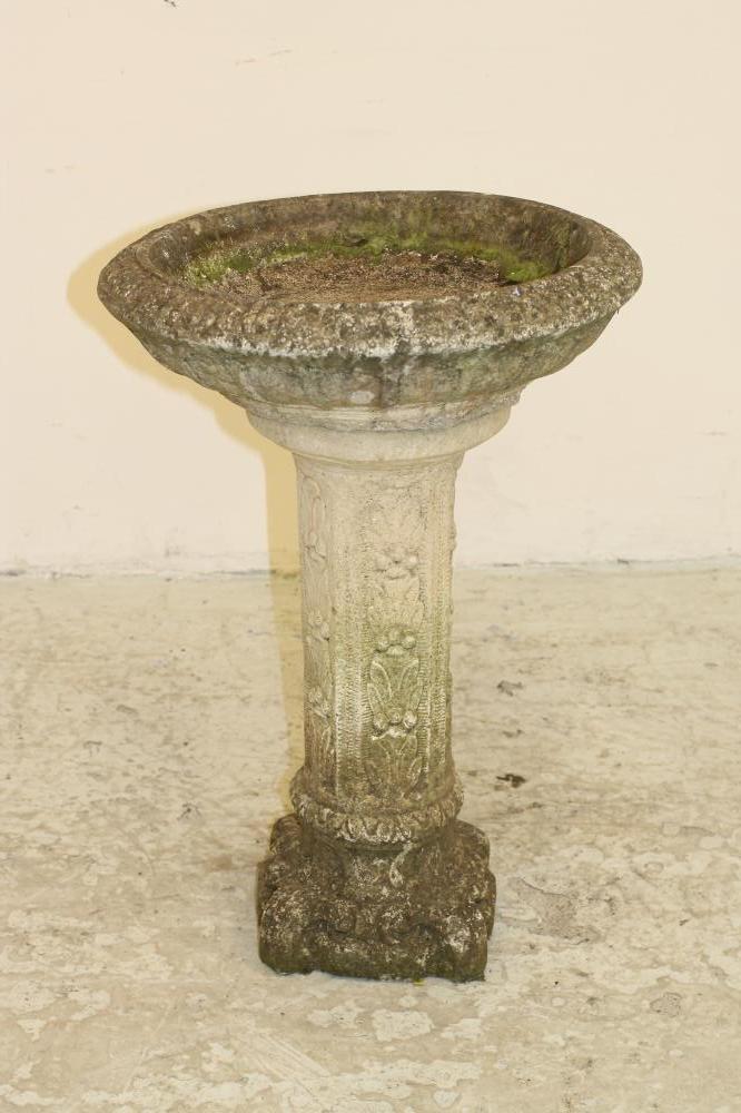 a composition stone bird bath the circular basin with a composition stone bird bath the circular basin with
