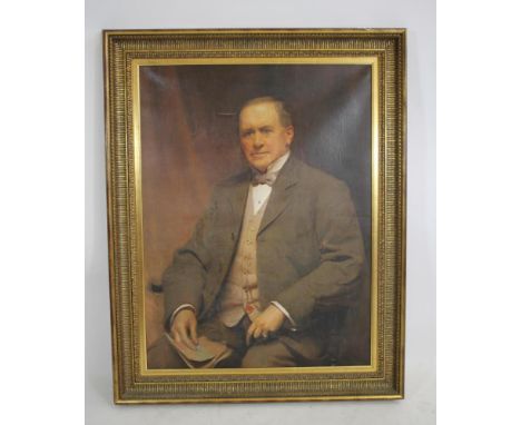 ENGLISH SCHOOL (late 19th/20th Century), Portrait of a Gentleman Seated and holding a Letter, half length, oil on canvas, ind