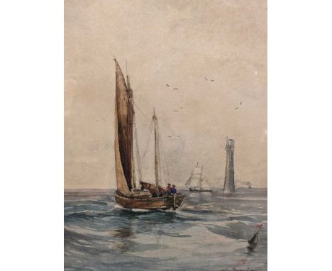 A collection of original works on paper of sailing and maritime subjects including Stirling Paterson, shipping with a lightho