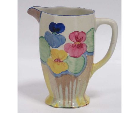 A Clarice Cliff Pansies pattern jug