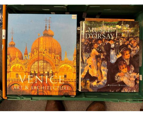 Boxes of Art and Architectural reference books, to include Old Masters from the Thyssen- Bornemisza Museum La Belle Epoque, A