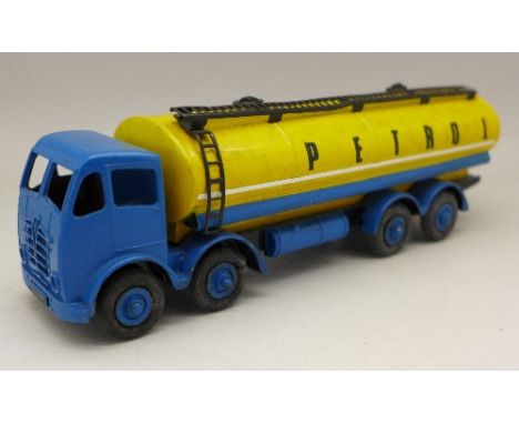 A Dinky Supertoys blue and yellow Foden Petrol tanker