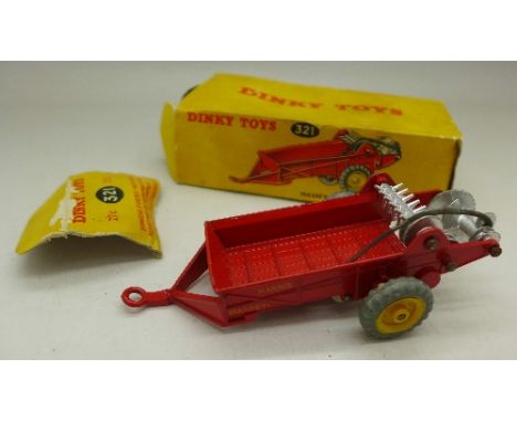 A Dinky Toys No.321 Massey-Harris Manure Spreader, boxed