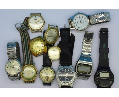 Wristwatches including Roamer, Timex and Rotary digital