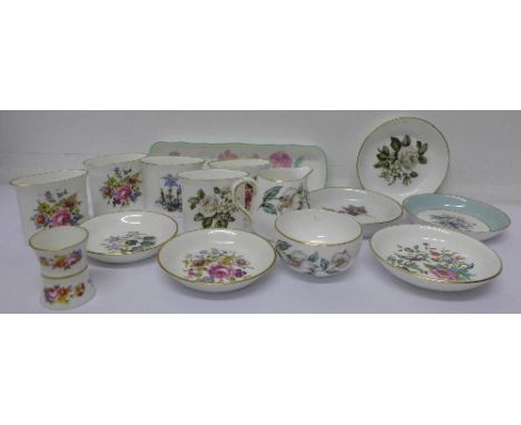 Decorative china including Royal Worcester, Aynsley and Wedgwood