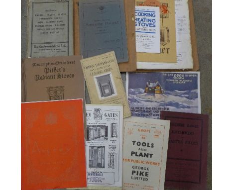 Twelve vintage trade catalogues including cookers and fires