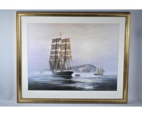 A Framed Roger Desoutter Print, Lady Isabel, "Hove To Off The Needles", 65x49cms 