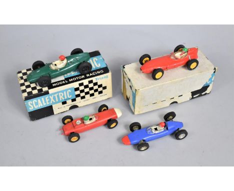 Two Boxed and Two Loose Tri-ang Scalextric Model Motor Racing Cars, Condition Issues 