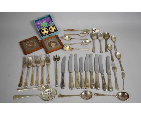 A Collection of John Mason Arthur Price Silver Plated Cutlery, Danish Small Ladle etc Together with a Cased Pair of Chinese S