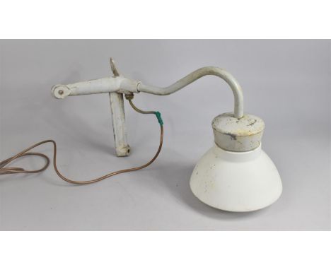 A Vintage Industrial Corner Wall Mounting Electric Light Fitting (unchecked) 