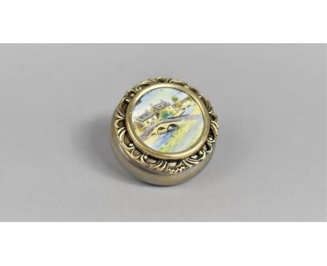 An Early 20th Century Patch Pot with Small Enamel Scenes 