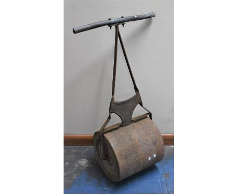 A Vintage Cast Metal Garden Roller 