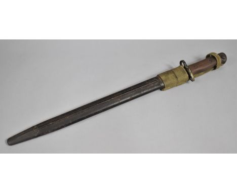 A 1920s Wilkinson Sword Lee Enfield Bayonet with Leather Covered Scabbard and Canvas Frog 