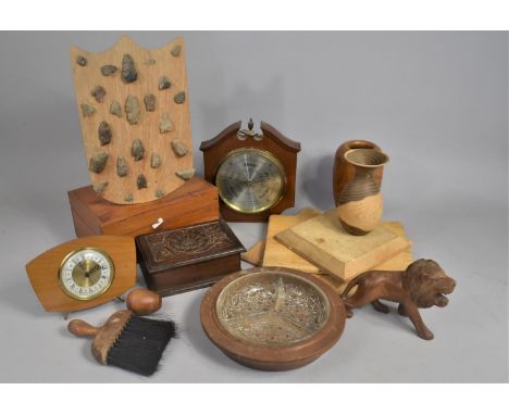 A Collection of Various Teen to Comprise Boxes, Mantle Clock, Ornaments etc 