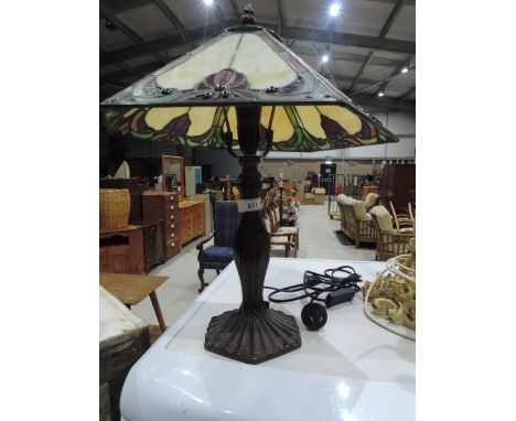 A modern arts and craft style table lamp