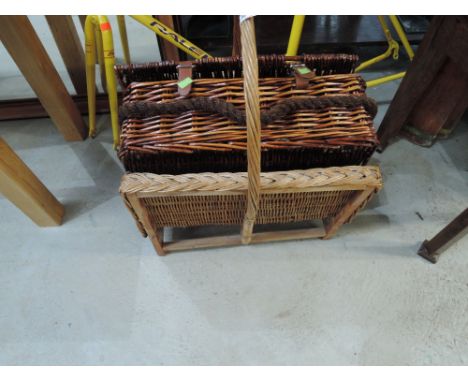 A vintage wicker hamper etc