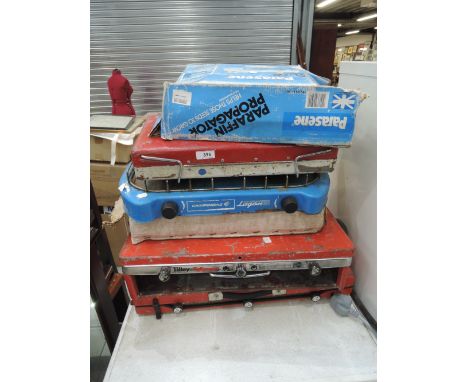 A selection of vintage gas camping cookers and burners