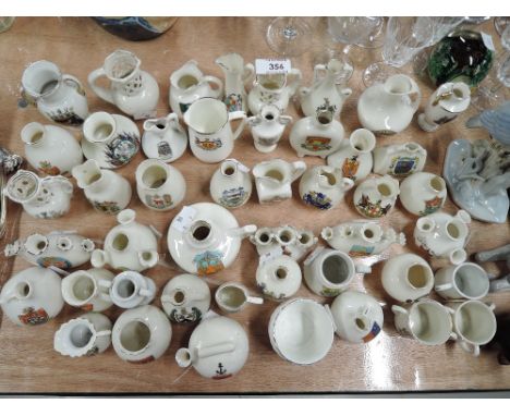 A selection of vintage crested wares