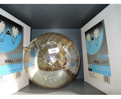 A selection of vintage wall hanging and ceiling mounted lights 