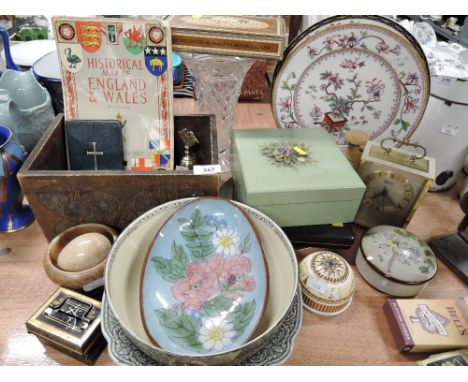 A selection of vintage curios decorations and ceramics 