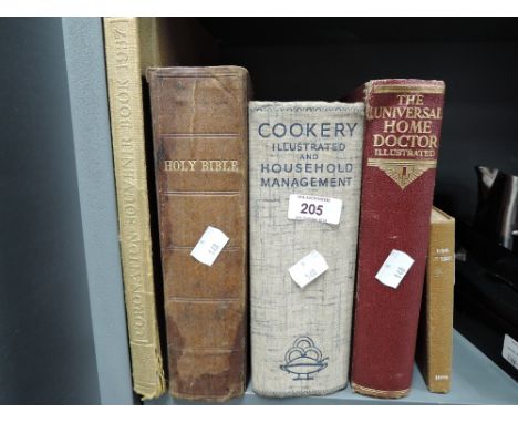 A selection of vintage household reference and guide books including The Home nurse