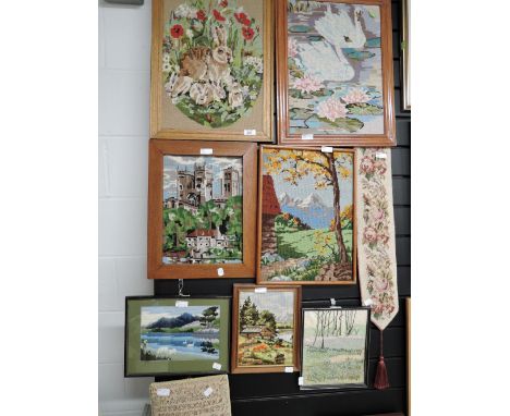 A selection of vintage embroidery and needlework