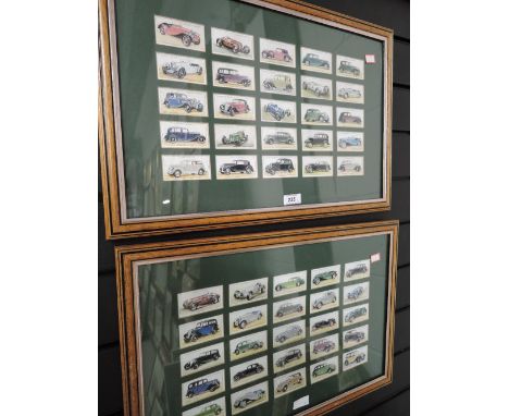 A selection of vintage cigarette cards players series Automotive related