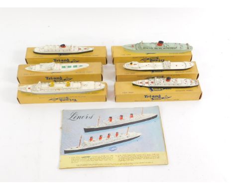 Tri-ang Minic Ships, Waterline Models, scale 1:1200, comprising SS Nieuw Amsterdam, RMS Sylvania, SS Varicella, NS Savannah, 