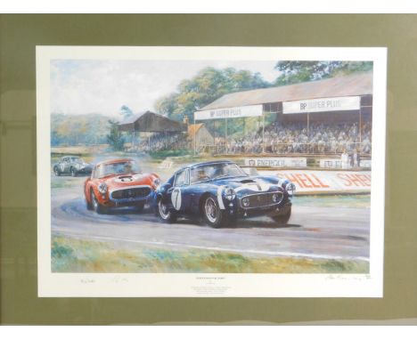 After Alan Fearnley. Limited edition print entitled 'Goodwood Victory' depicting two Ferrari sports cars signed in pencil by 