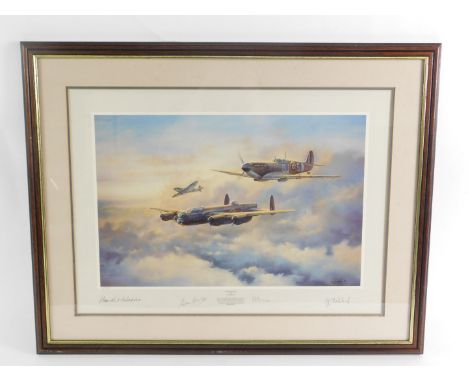 Jim Mitchell. Safe Escort, limited edition print 135/300, signed, together with signatures of three crew members, 43.5cm x 60