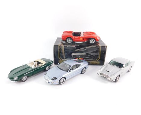 A Burago die cast model of a Ferrari 250 Testa Rossa (1957), scale 1:18, boxed, together with a Maisto Aston Martin DB7 Vanta