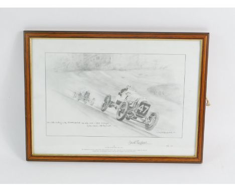 David Shepherd. John Cobb leading in The Brooklands 100 Mile Race - 1932, Eyston Behind, limited edition print 186/500, signe