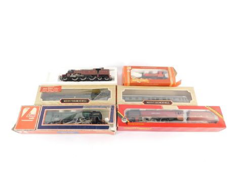 A Hornby 00 gauge model of an LMS locomotive Duchess of Sutherland, R066, an LMS 23 00 locomotive, saddle tank engine Desmond