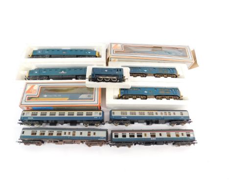 Lima 00 gauge diesel locomotives, including Meld, The Fife and Forfar Yeomanry, together with coaches, an Inter-City 125 loco