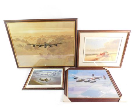 After Gerald Coulson. Outbound Lancaster, print, 56cm x 74.5cm, together with Robin Wheeldon, Sixties Harvest - Waddington Li