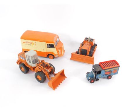 A Solido die cast model of a Citroen HY Orangina truck 1962, Italian Agri model of a Fiat Hitachi digger, FD175, another FR13